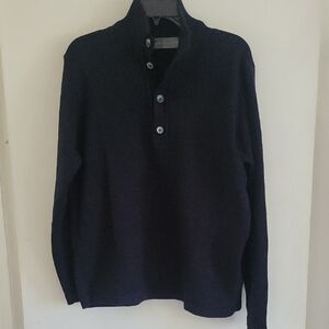OSCAR DE LA RENTA Cotton Blend Navy Sweater Sz M